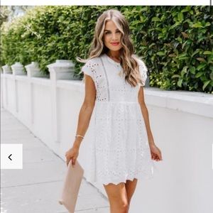 Vici Cotton Eyelet Babydoll Dress NWOT